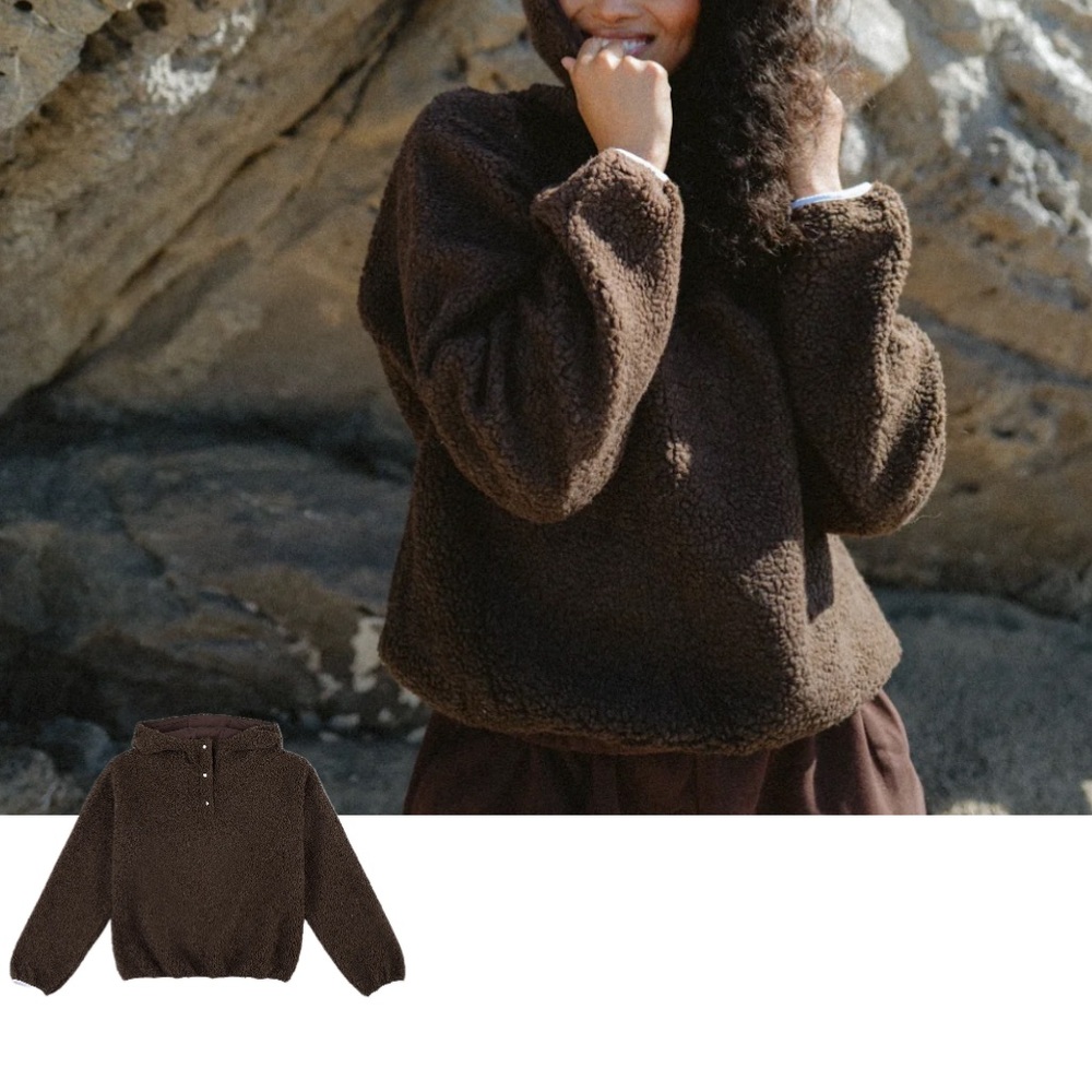 Cozy Brown Fleece Hoodie